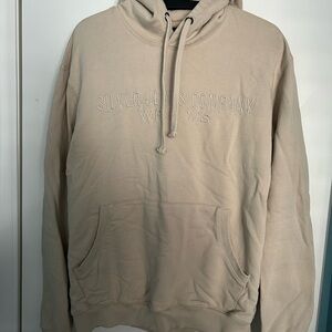 Silver Jeans Women's Beige Hoodie Relaxed Fit